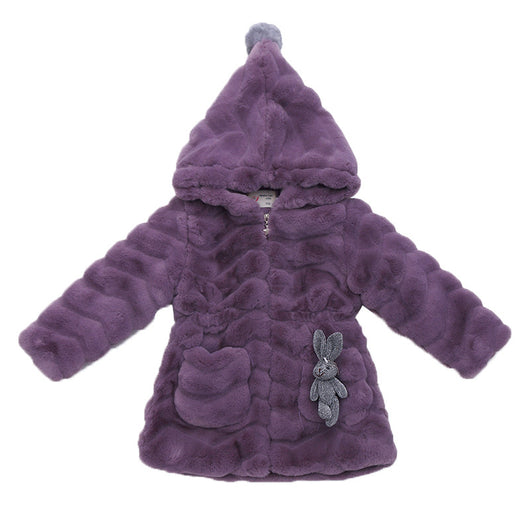 Abrigo Infantil Niña Invierno Estilo Coreano Piel Sintética Acolchado Cálido - Image 5