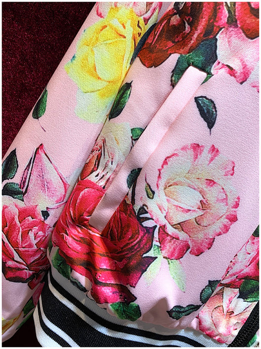 Traje de Temperamento con Estampado Floral Retro - Manga Larga - Image 9