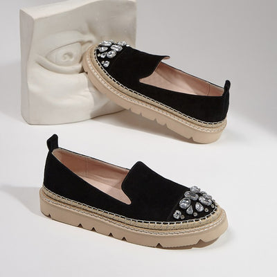Mocasines Plataforma con Strass Punta Redonda Cómodos y Elegantes - Image 3