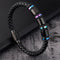 Pulsera de Acero Titanio y Cuero para Hombre - Diseño Minimalista