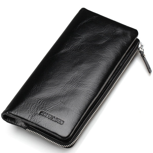 Billetera Hombre Cuero Genuino Oil Wax - Estilo Premium
