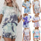 Pijama Tie Dye Estilo Europeo Manga Corta para Casa