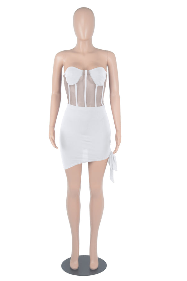 Conjunto Falda Corset Chic Negro - Set de Dos Piezas para Verano