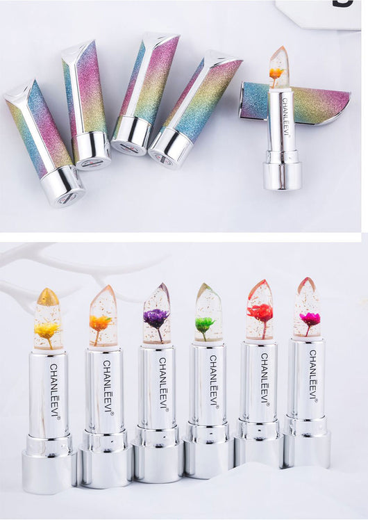 Labial Cristal Cambio de Temperatura con Hoja de Oro Floral - Image 10