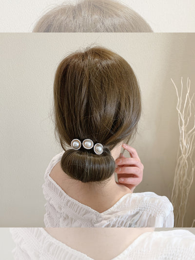 Pasador de Cabello Perla Diamante Trenzado Net Red Pan - Image 3
