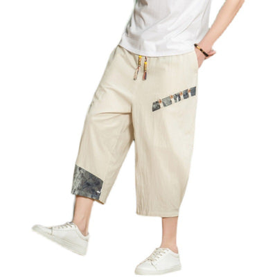 Pantalones Cortos de Lino Casual para Hombre - Cintura Media sin Estiramiento - Image 11