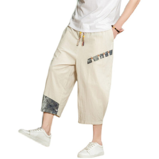 Pantalones Cortos de Lino Casual para Hombre - Cintura Media sin Estiramiento - Image 11