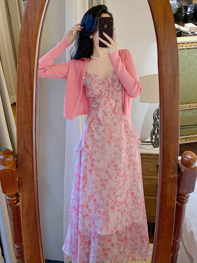 Conjunto de Dos Piezas Vestido Halter Floral Rosa - Image 12