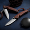 Cuchillo Plegable de Acero Damasco para Camping, Defensa Personal y Uso Portátil