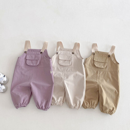 Overol Infantil Estilo Occidental con Contraste de Colores - Pantalón Coreano para Niños y Niñas