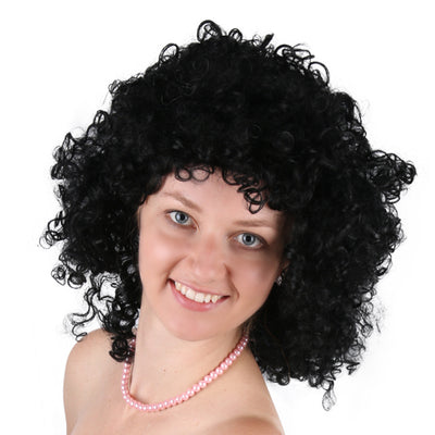 Peluca Rizada Larga Negra para Hombre - Estilo Festival Europeo y Americano - Image 4