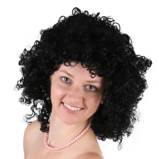 Peluca Rizada Larga Negra para Hombre - Estilo Festival Europeo y Americano - Image 4