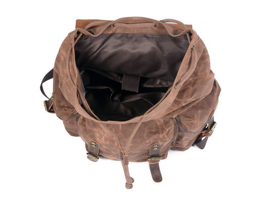Mochila de Viaje Retro en Lona Encerada con Cordón Ajustable para Hombre - Image 15