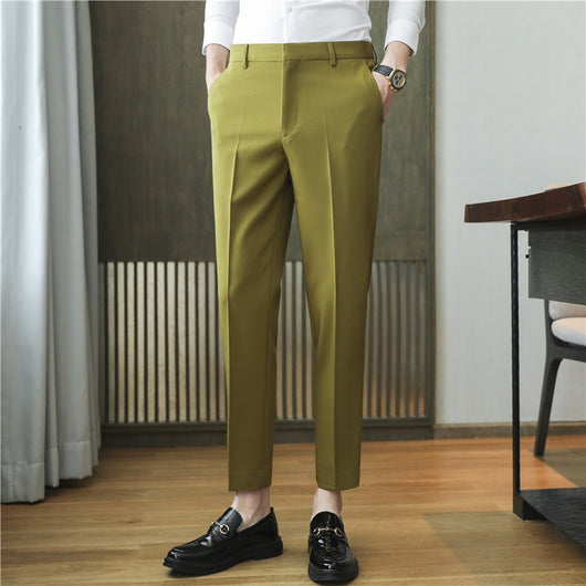 Pantalones de Traje Casual Primavera-Verano con Drapeado y Stretch Cómodo - Image 14