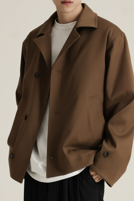 Abrigo Ejecutivo de Cuello Vuelto con Mezcla de Tela Twill para Hombre - Image 35