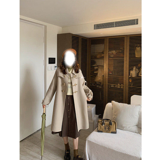 Abrigo de Lana para Mujer con Botones de Cuerno - Talla Pequeña