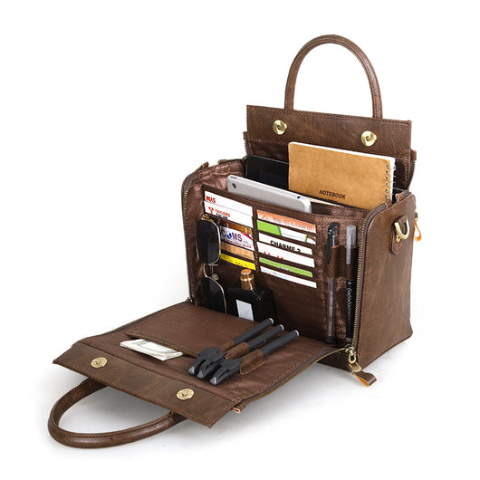 Bolsa Mensajera de Cuero Genuino para Mamás Profesionales - Image 6