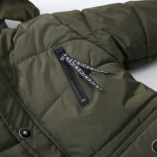 Chaqueta Acolchada para Niño con Cuello de Pelaje y Algodón Cálido - Image 9