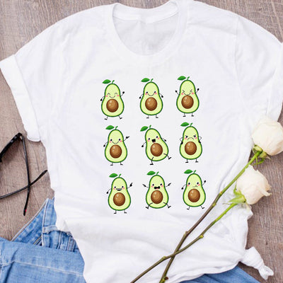 Camiseta Unisex Estampado Aguacate - Diseño Creativo Verano Holgada - Image 38