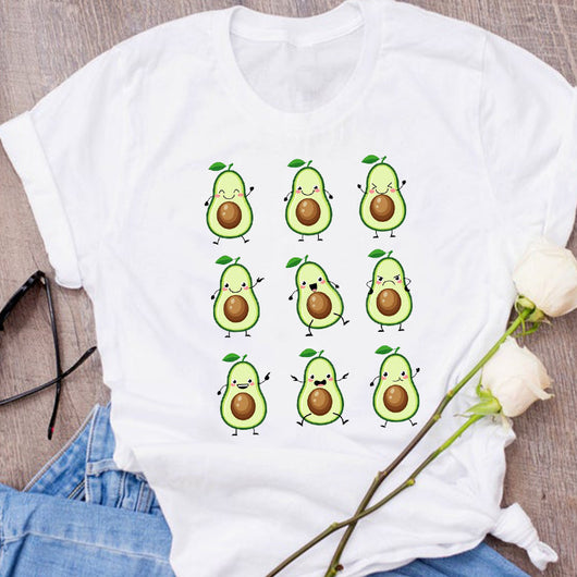 Camiseta Unisex Estampado Aguacate - Diseño Creativo Verano Holgada - Image 38
