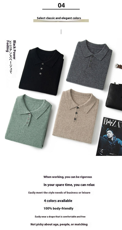 Suéter Tipo Polo de Cachemira para Hombre Ejecutivo - Image 14