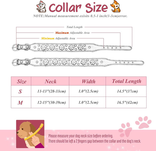 Collar de Cuero PU para Perros Pequeños y Medianos con Flores de Diamantes - Image 2