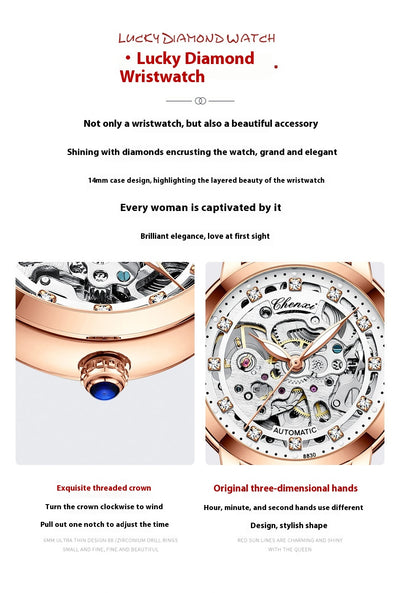 Reloj Mecánico Automático Hueco Diamond con Resistencia al Agua - Image 10