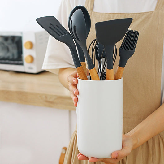 Contenedor de Cerámica para Espátulas y Cucharones de Cocina