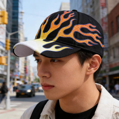 Gorra de Béisbol Hip-hop con Diseño de Llamas Personalizadas - Image 5