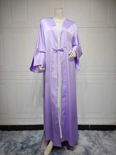 Vestido Abaya de Satén Suave - Moda Elegante Oriente Medio - Image 4