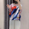 Blusa Corta de Gasa Plisada Irregular para Mujer