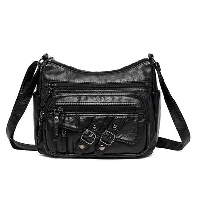 Bolso Mensajero de Cuero con Múltiples Compartimentos y Bolsillos - Image 7