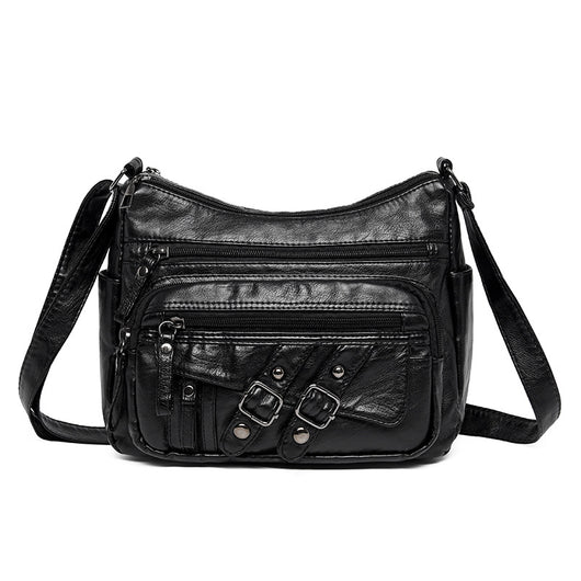Bolso Mensajero de Cuero con Múltiples Compartimentos y Bolsillos - Image 7