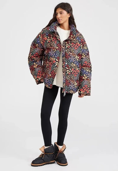 Chaqueta de Algodón Suelta con Cuello de Pie y Cierre - Image 7