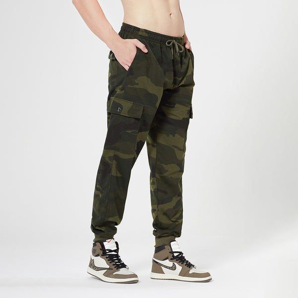 Pantalones Deportivos Camuflaje Holgados con Cordón
