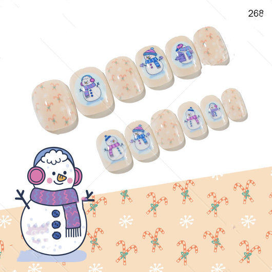 Uñas Postizas Navideñas para Niñas - Set 24 Piezas Listas para Usar - Image 9