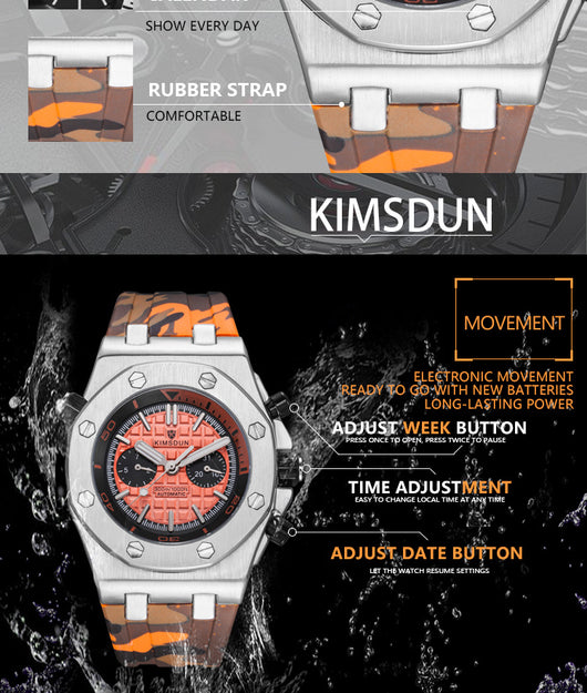 Reloj Deportivo para Hombre Automático Resistente al Agua con Correa de Silicona - Image 18