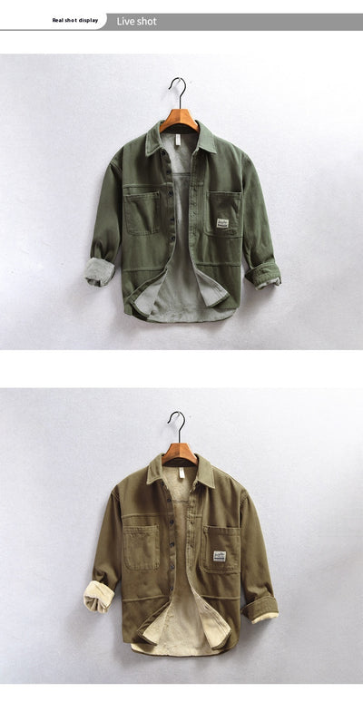 Chamarra de Trabajo Casual para Hombre con Forro de Algodón y Terciopelo - Image 10