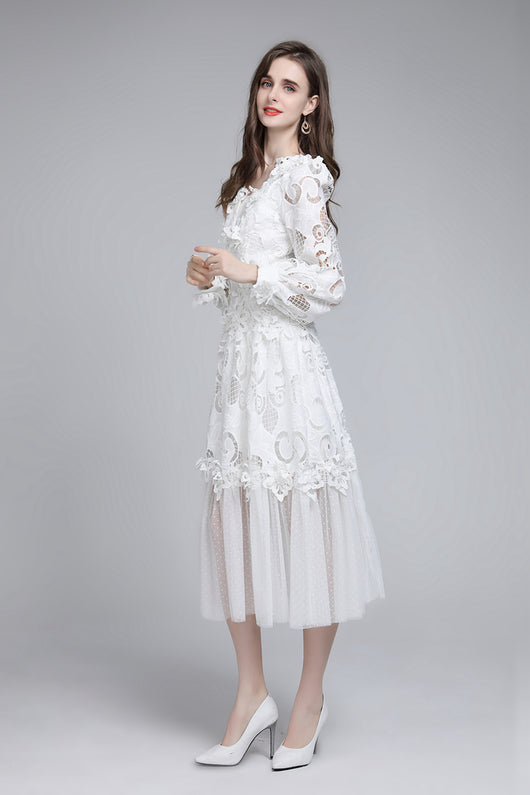 Vestido Hueco Bordado Cintura Esbelta para Mujer - Image 51