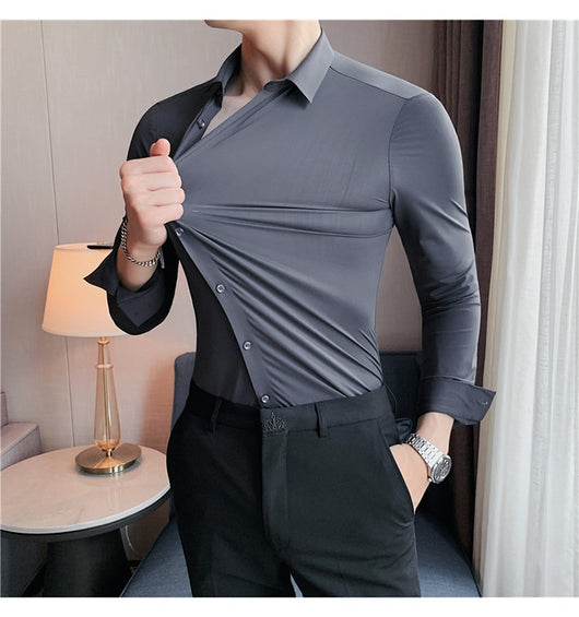Camisa Casual de Punto Sin Planchado con Caída Perfecta - Image 9