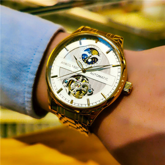 Reloj Mecánico Esqueleto Luminoso Resistente al Agua para Hombre - Image 21