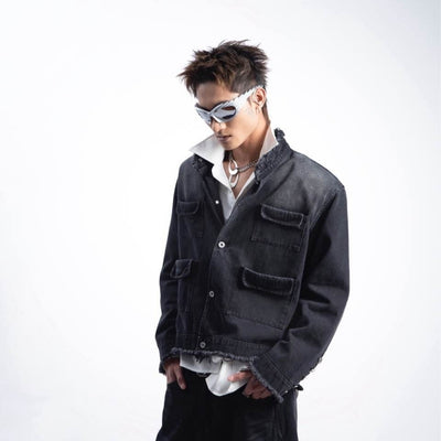 Chaqueta Denim Retro Degradado Estilo Americano para Hombre - Image 5