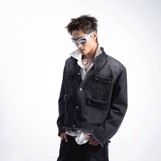 Chaqueta Denim Retro Degradado Estilo Americano para Hombre - Image 5