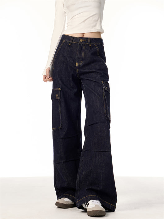 Pantalones Cargo Rectos de Pierna Ancha para Mujer con Múltiples Bolsillos - Image 15