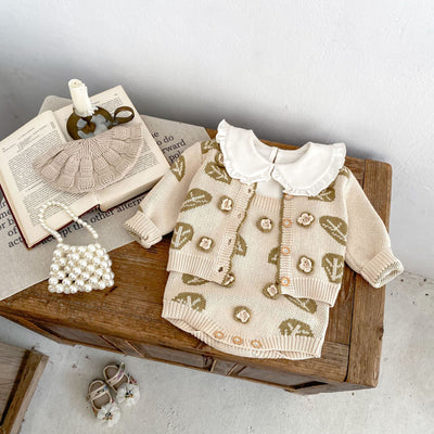 Conjunto de Dos Piezas Infantil con Diseño Hojas Jacquard - Image 3