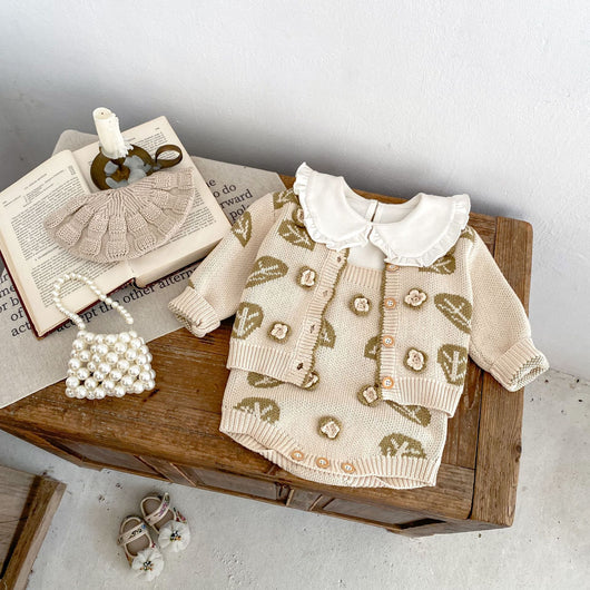 Conjunto de Dos Piezas Infantil con Diseño Hojas Jacquard - Image 3