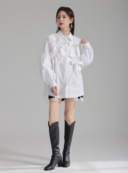 Blusa Blanca con Moño para Mujer - Image 14