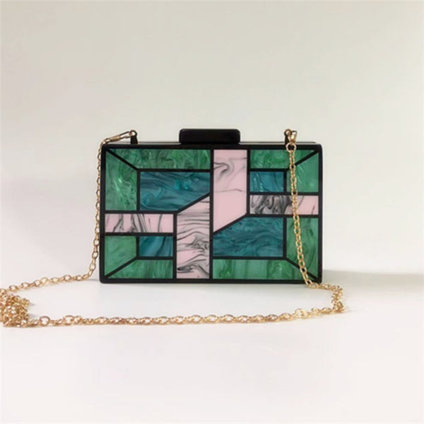 Bolso de Cena Geométrico con Costuras - Diseño Versátil para Cualquier Ocasión