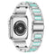 Reloj de Acero Inoxidable con Ópalos y Diamantes Incrustados