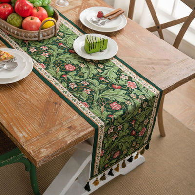 Camino de Mesa Jacquard Botánico Yiman Qiyun - Elegancia para tu Hogar